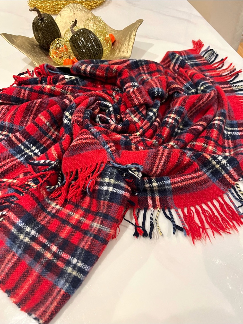 Made in Italy plaid scarf 50 by 70”